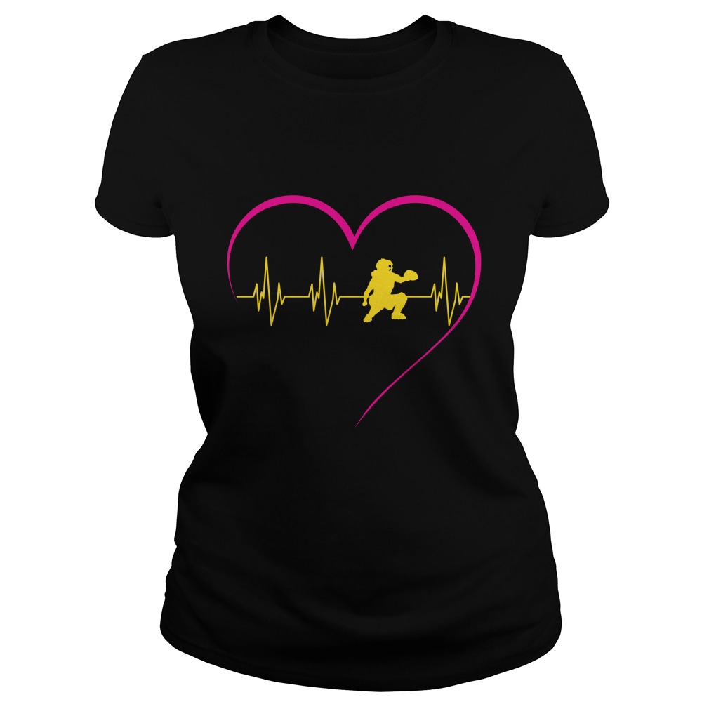 Softball Catcher Heartbeat Shirt