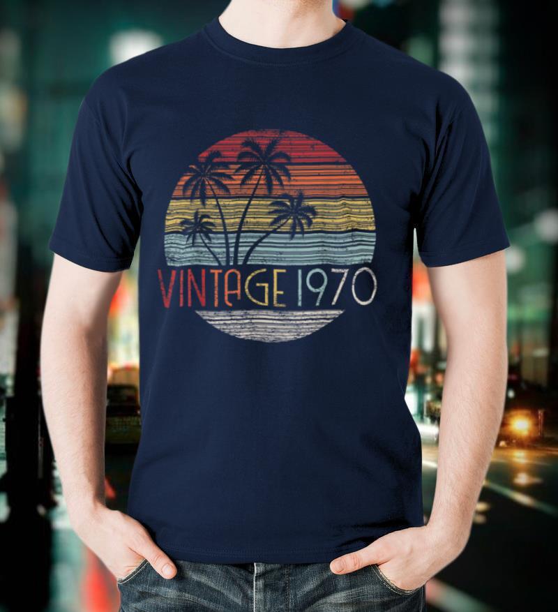 50 Year Old Gift Vintage 1970 Sunset Palm Tree 50th Birthday T-Shirt