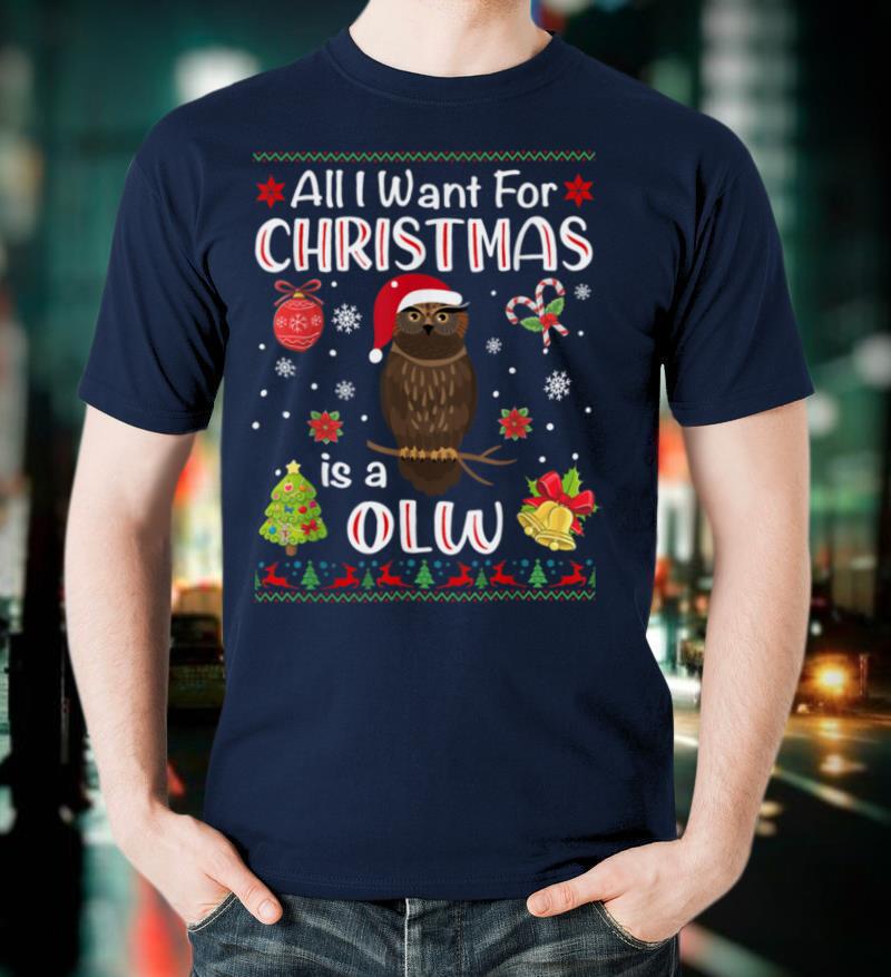 All I Want Is A Olw For Christmas Ugly Xmas Pajamas T-Shirt