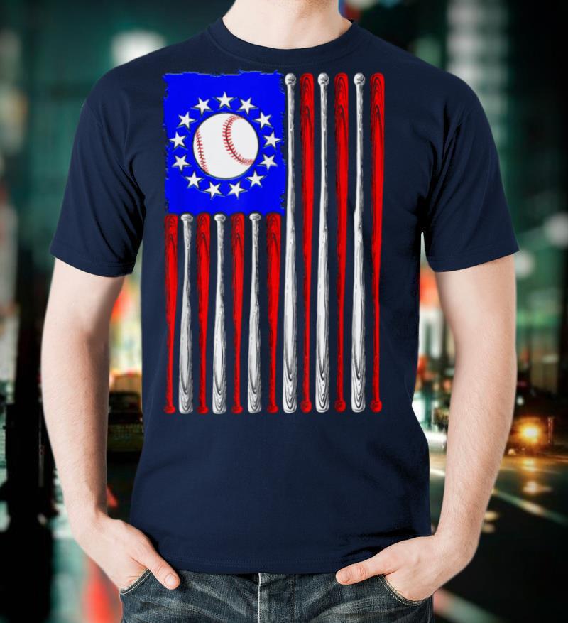 American Flag Vintage Baseball Bat Betsy Ross USA Flag Gift T Shirt