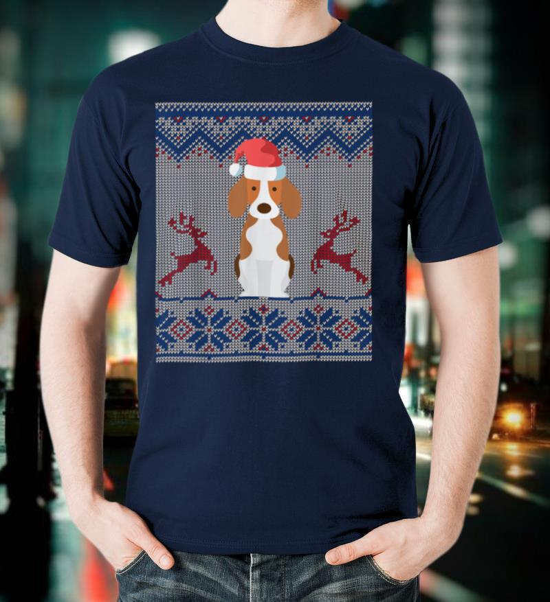 Beagle Dog Santa Hat Ugly Christmas Sweater Gift T Shirt