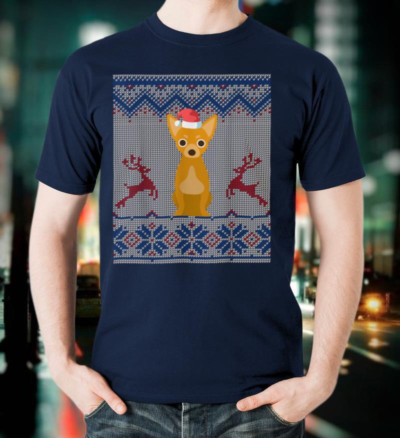 Chihuahua Dog Santa Hat Ugly Christmas Sweater Gift T Shirt