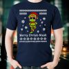 Christmas 2020 Elf Quarantine Mask Ugly Matching Pajama Gift T Shirt