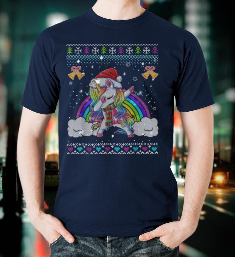 Christmas Cute Dabbing Unicorn Ugly Sweater T Shirt
