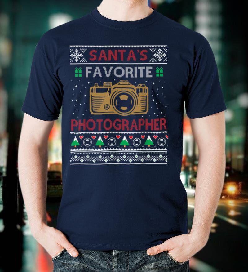 Christmas Santa's Favorite Photographer Ugly Sweater T Shirt