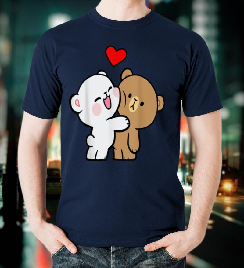 Cute Teddy Bear Lover Hug Kiss Love Milk Mocha Valentines T Shirt