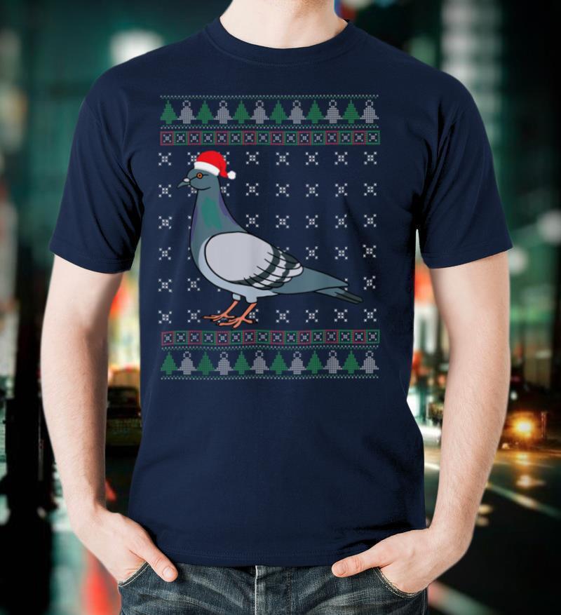 Funny Christmas Holiday Gifts Bird Lovers Pigeon Ugly Xmas T Shirt
