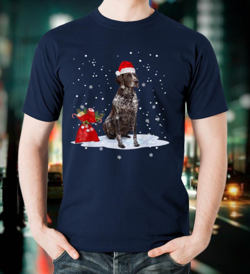 German Shorthaired Pointer Tangled In Christmas Light T-Shirt