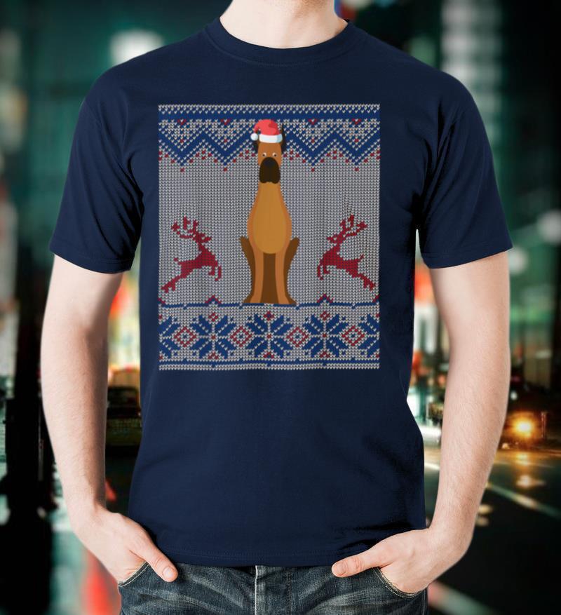 Great Dane Dog Santa Hat Ugly Christmas Sweater Gift T-Shirt