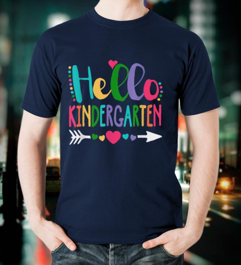 Hello Kindergarten Heart Teacher Student Back To School T Shirt