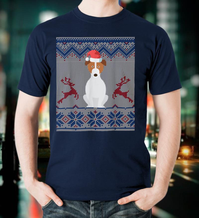 Jack Russell Dog Santa Hat Ugly Christmas Sweater Gift T Shirt