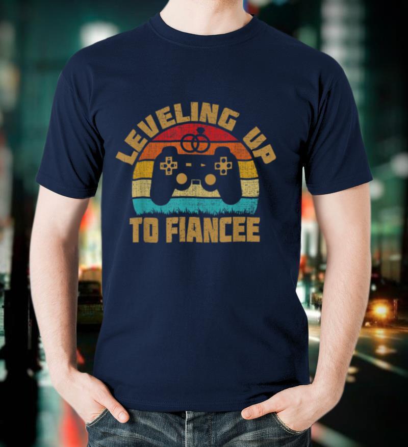 Leveling Up To Fiancee Newly Engaged Couple Gift Video Game T Shirt