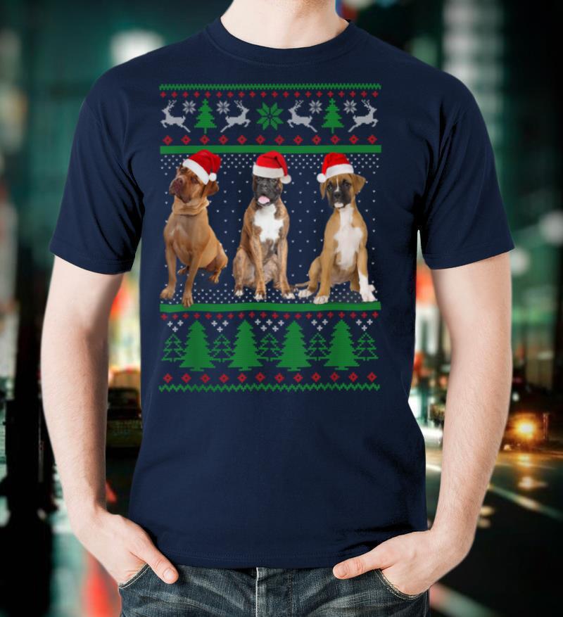 Merry Christmas Boxer Dog Ugly Sweater Santa Claus Lover T Shirt