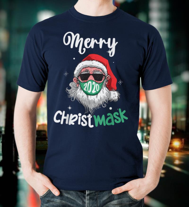 Merry Christmask 2021 Santa Face Mask Christmas Quarantine T Shirt