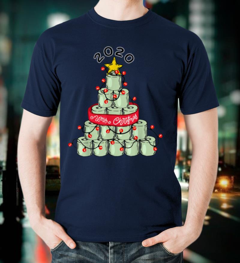 Merry Quarantine Christmas Decor Quaran tree Toilet Paper T Shirt