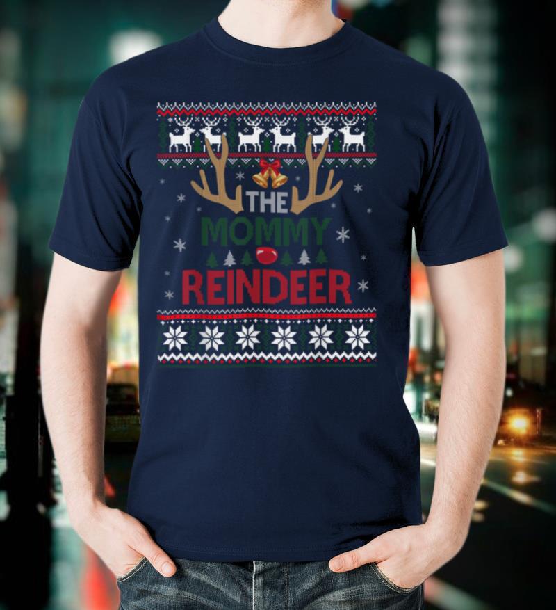 Mommy Reindeer Matching Family Christmas Pajamas Ugly Xmas T-Shirt