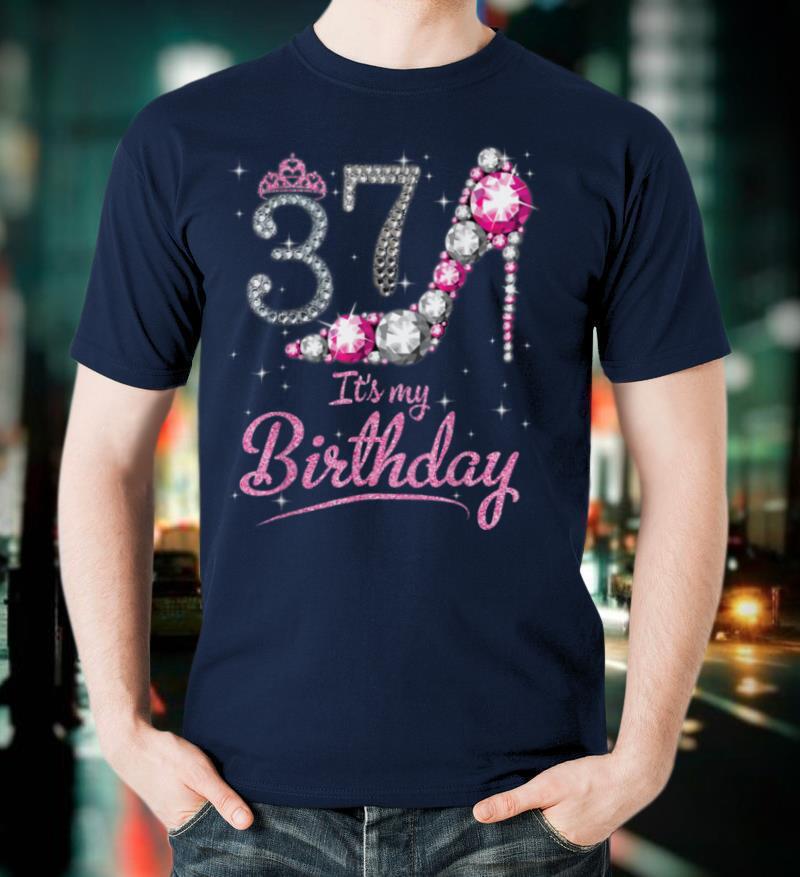 Queen 37 Years Old It's My Birthday Vintage Retro Girl Shirt