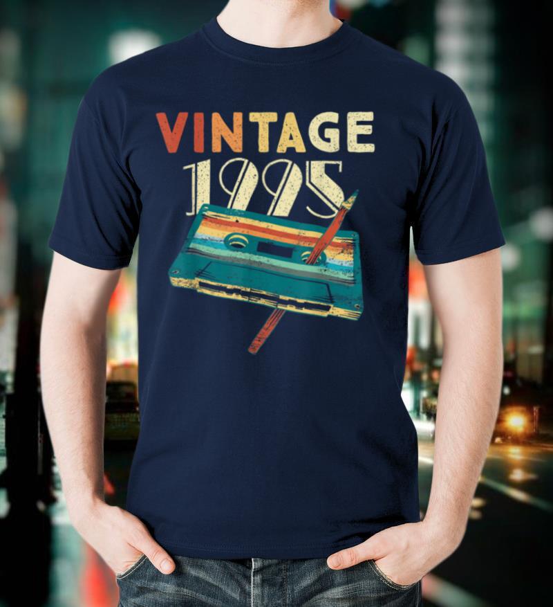 25 Years Old Gifts Vintage 1995 Music Cassette 25th Birthday T Shirt