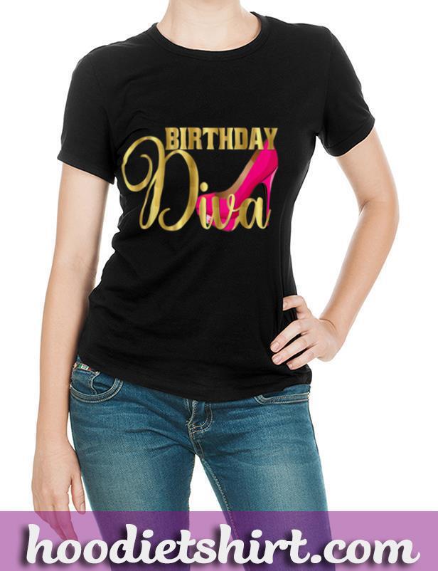 40th Birthday Diva Matching Squad 40 Pink Shoe T Shirt