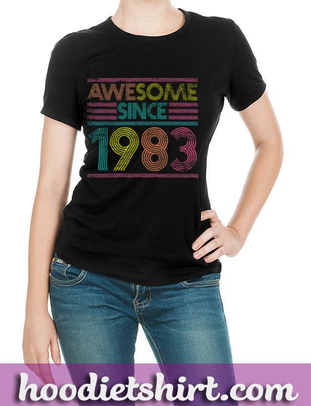 Awesome Since 1983 37th Birthday Gifts 37 Years Old T Shirt