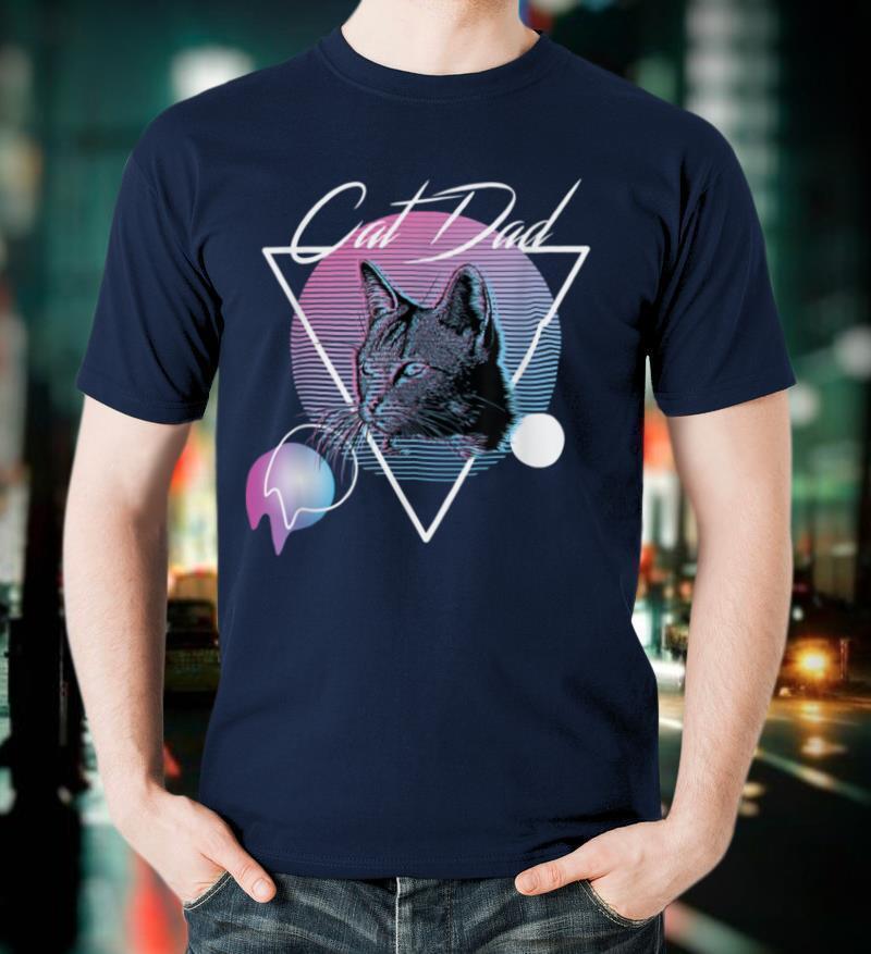 Cat Dad Retro Vaporwave Aesthetic Art Style T-Shirt