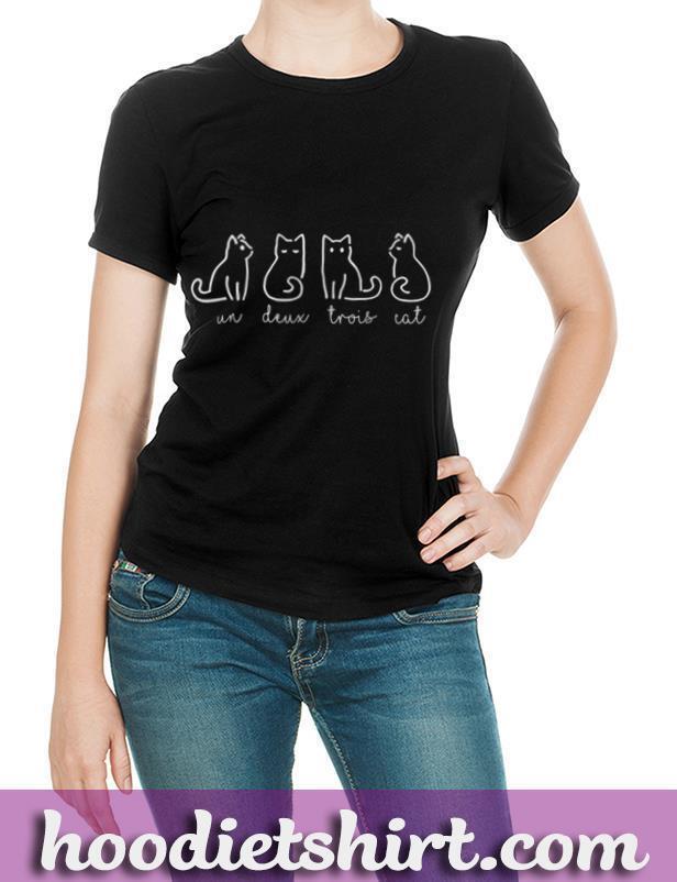 Cute Abstract Un Deux Trois Cat French Kitty T Shirt