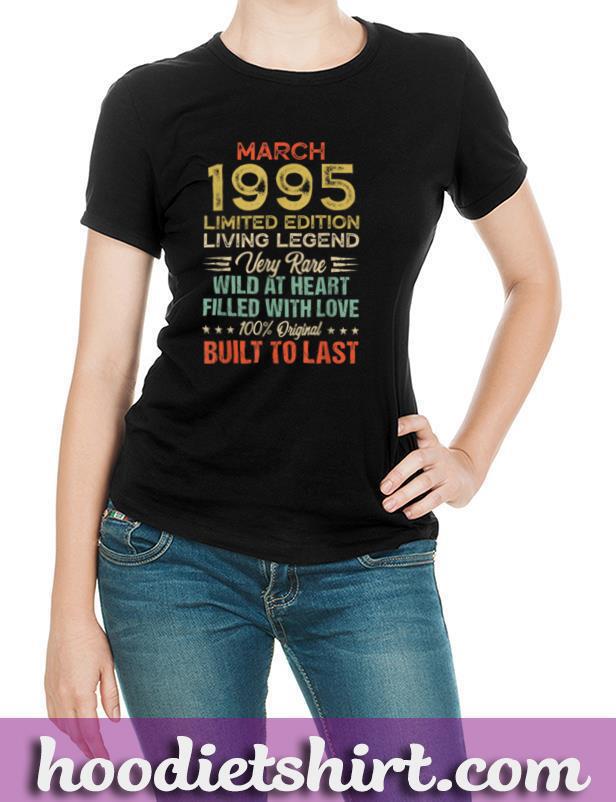 Funny 25th Birthday Gifts March 1995 25 Years Old T Shirt