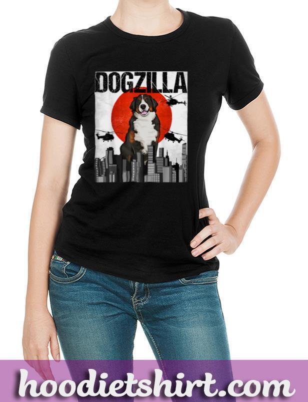 Funny Vintage Japanese Dogzilla Bernese Mountain Dog T-Shirt