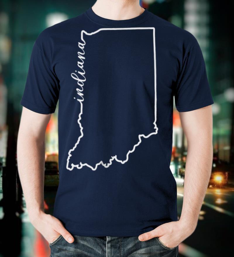 Indiana Silhouette Tshirt with Hand lettered Outline