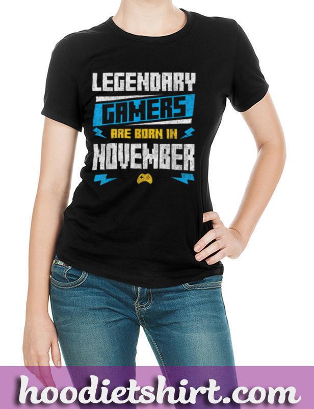Legendary Gamers Are Born In November Kids Men Women Boys T Shirt