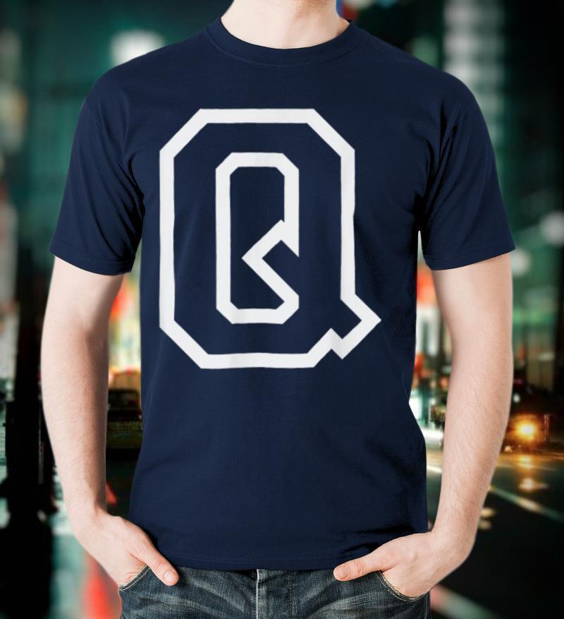 Letter Q Alphabet Name Athletic Sports Monogram Outline T Shirt