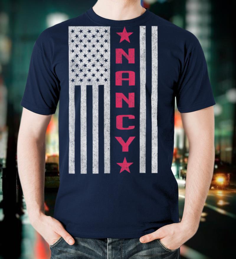 Nancy Proud Conservative Republican, Patriotic USA Flag T-Shirt