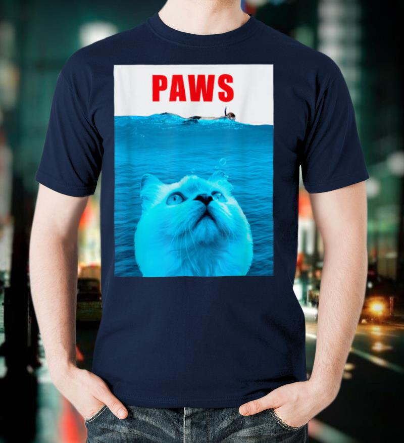Paws Cat Shark design T Shirt