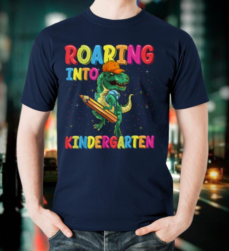 Roaring Into Kindergarten Dinosaur Back To School Boys T-Shirt