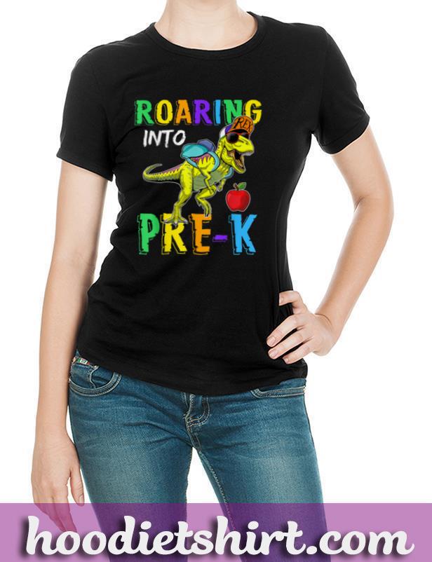Roaring into Pre K Dinosaur Back to School Gift T-Shirt