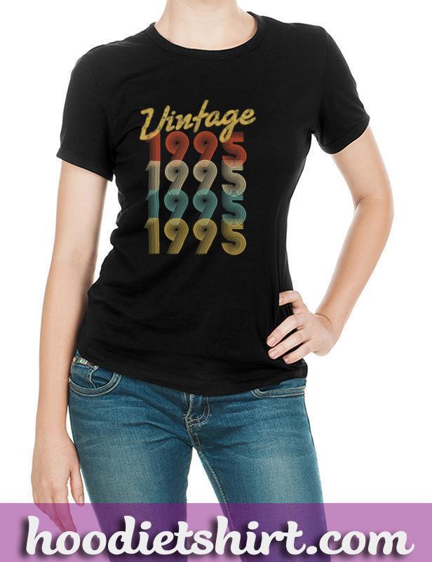 Vintage 1995 T Shirt Retro Colors 25th Birthday Party Gift T Shirt