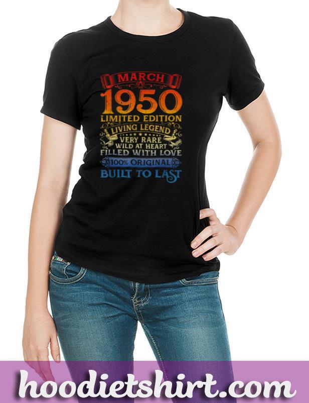 Vintage 71 Years Old March 1950 71st Bday Mens Womens T Shirt