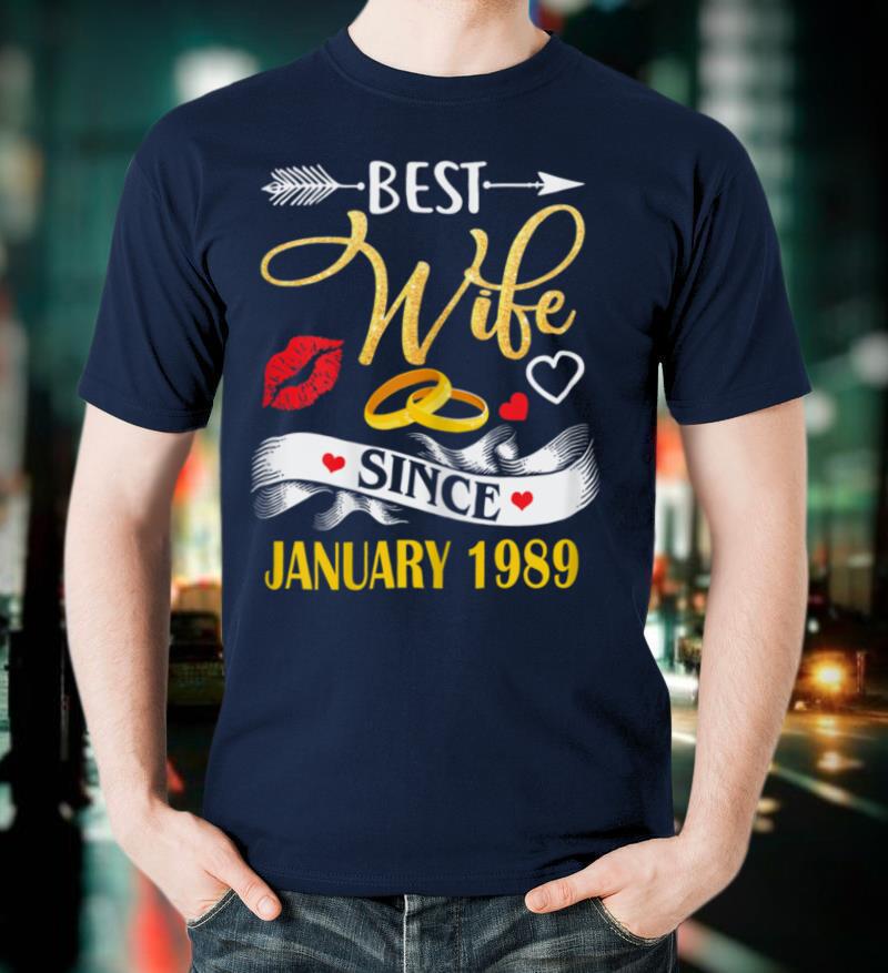 Womens 32nd Wedding Anniversary Shirts Best Wife Since 1989 T-Shirt