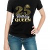 Womens Gift 25th birthday born 1995 sweet Birthday Queen Crown T Shirt