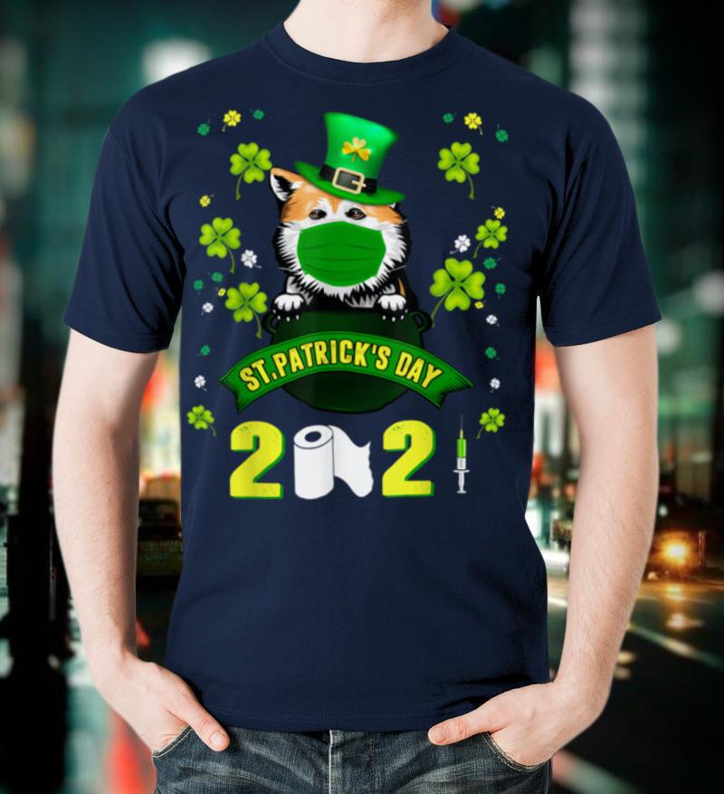 Akita Inu Leprechaun Dog Lover Face Mask St Patricks Day T-Shirt