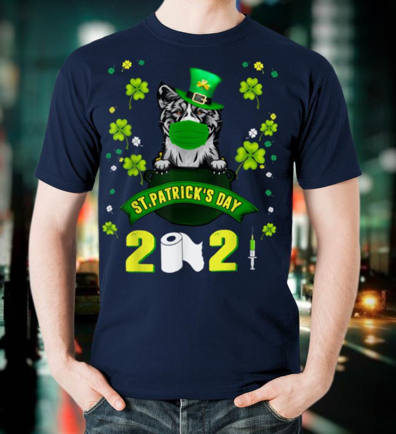 Akita Leprechaun Dog Lover Face Mask St Patricks Day 2021 T Shirt