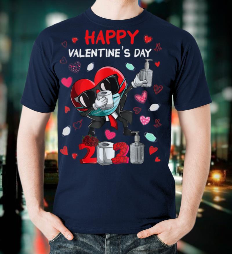 Dabbing Heart In A Mask Happy Valentines Day 2021 men women T Shirt