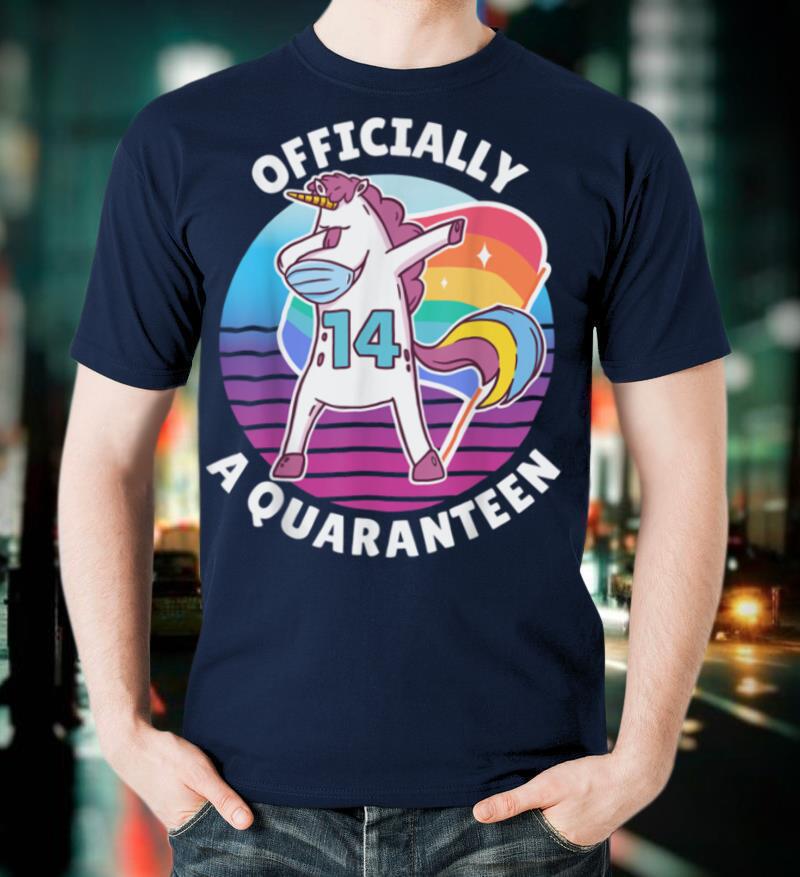 Officially A Quaranteen Unicorn 14th Birthday Gift T Shirt