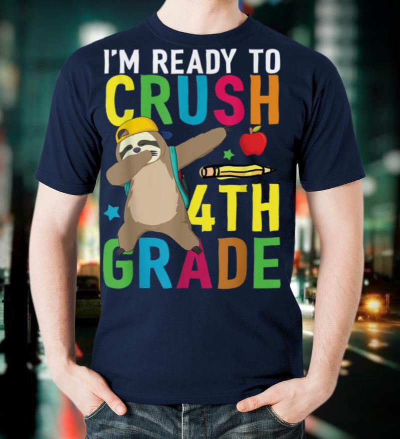 4th Fourth Grade Dabbing Sloth Back To School Girls Boys T-Shirt