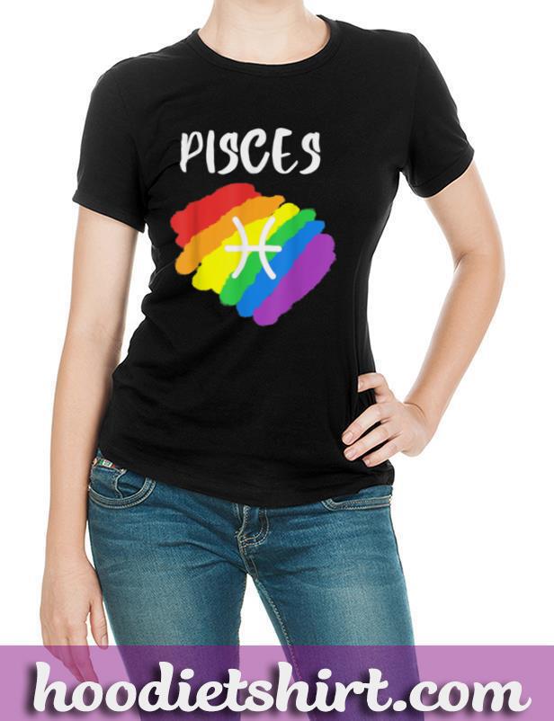 Gay Pride Pisces Birthday LGBT March Rainbow Flag T Shirt