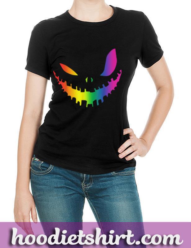 Halloween Gay Lesbians Pride Pumpkin LGBT Pride Funny Gift T Shirt