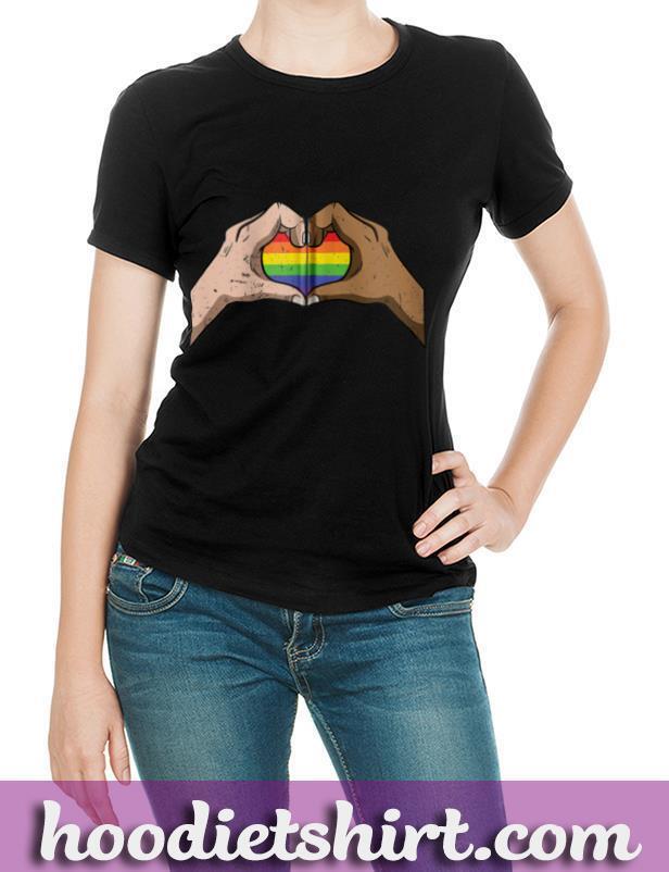 Hands Heart Gay Pride LGBT Rainbow Flag Zip Hoodie