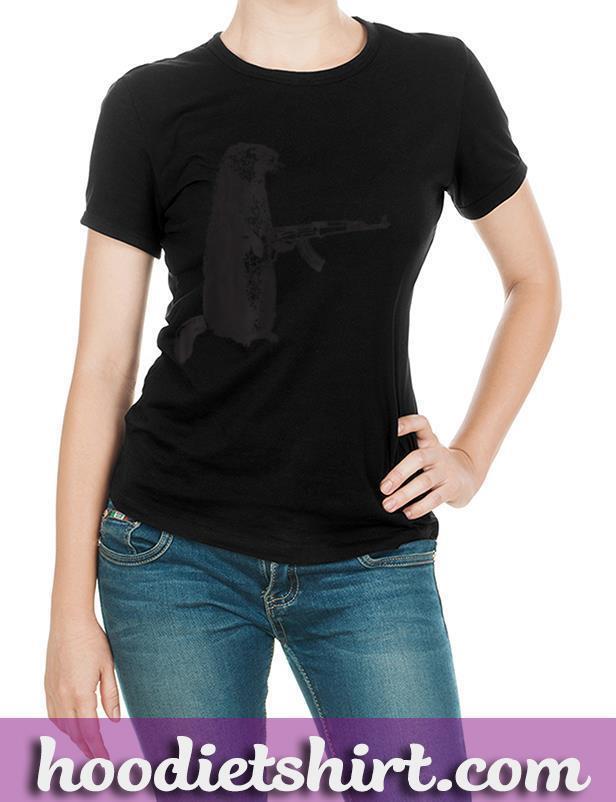 Hunting design Woodchuck AK 47 Gun groundhog funny design T-Shirt
