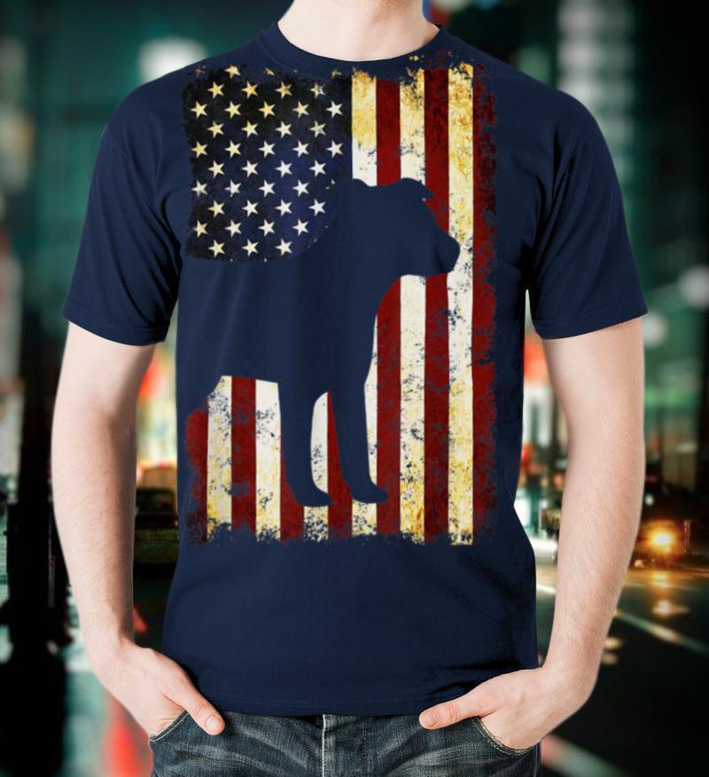 Jack Russell Silhouette American Flag 4th of July JRT T-Shirt