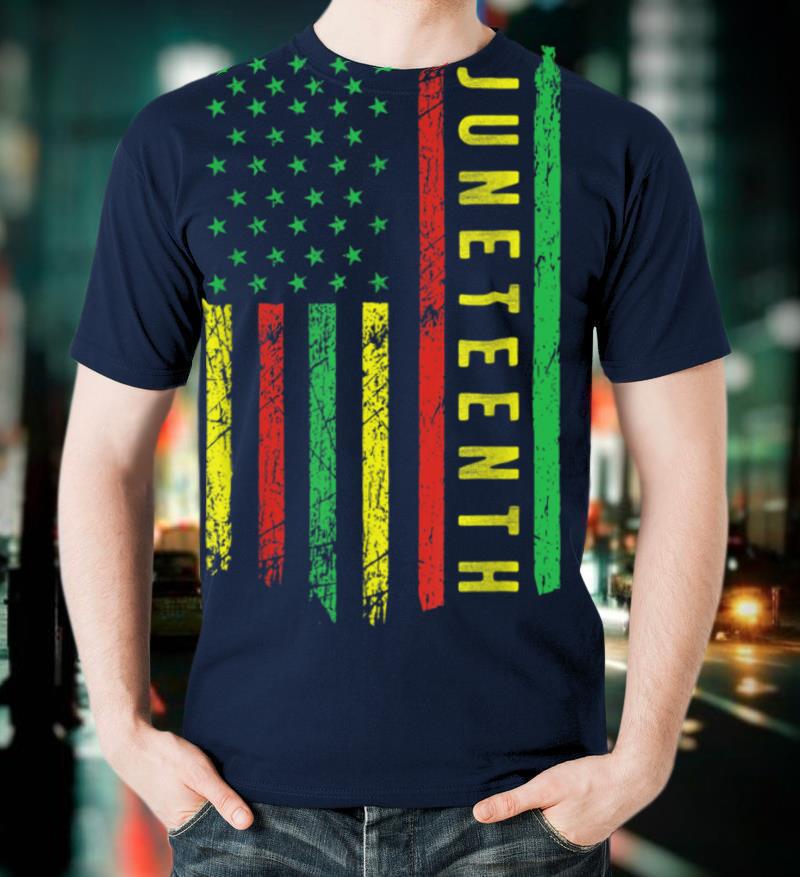 Juneteenth In A Flag For Black History African American Flag T Shirt